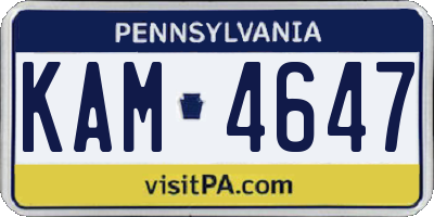 PA license plate KAM4647