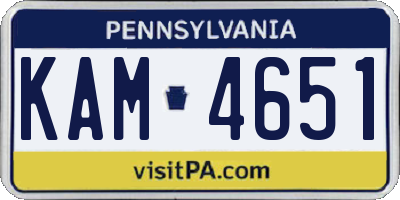PA license plate KAM4651