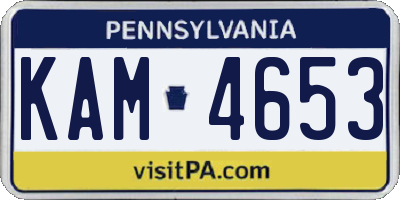 PA license plate KAM4653