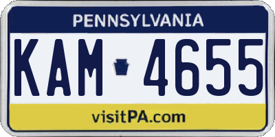 PA license plate KAM4655
