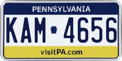 PA license plate KAM4656