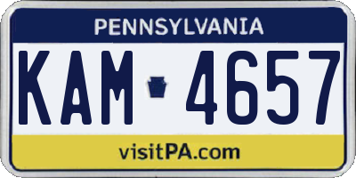 PA license plate KAM4657