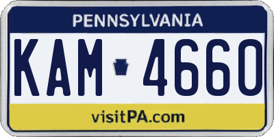 PA license plate KAM4660