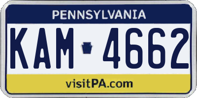 PA license plate KAM4662