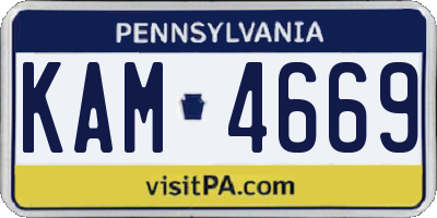 PA license plate KAM4669