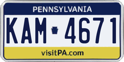 PA license plate KAM4671