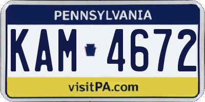 PA license plate KAM4672