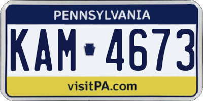 PA license plate KAM4673