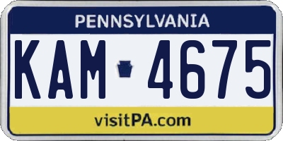 PA license plate KAM4675