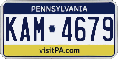 PA license plate KAM4679