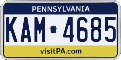 PA license plate KAM4685
