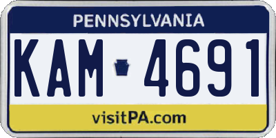 PA license plate KAM4691