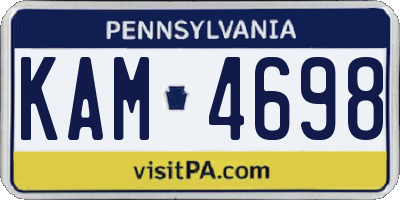 PA license plate KAM4698