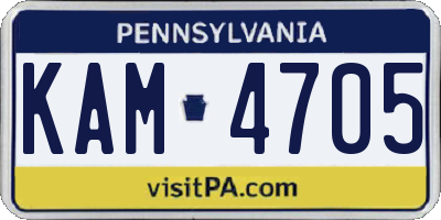 PA license plate KAM4705