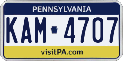PA license plate KAM4707