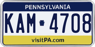 PA license plate KAM4708