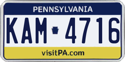 PA license plate KAM4716