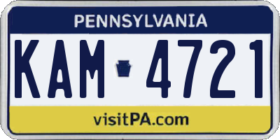 PA license plate KAM4721
