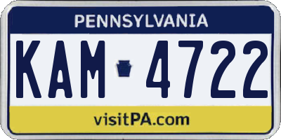 PA license plate KAM4722
