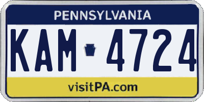 PA license plate KAM4724