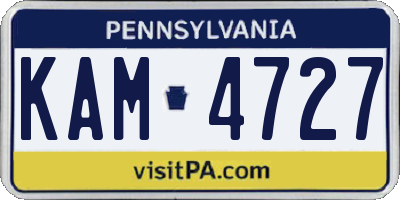 PA license plate KAM4727