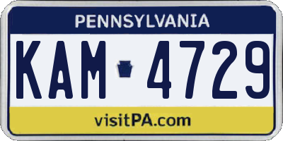 PA license plate KAM4729