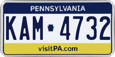 PA license plate KAM4732