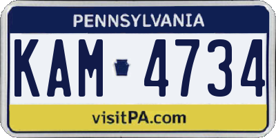 PA license plate KAM4734