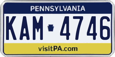 PA license plate KAM4746