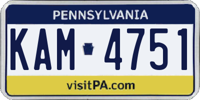 PA license plate KAM4751