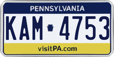 PA license plate KAM4753