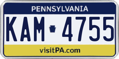 PA license plate KAM4755