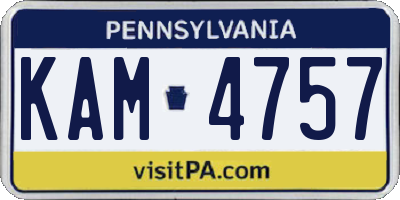 PA license plate KAM4757