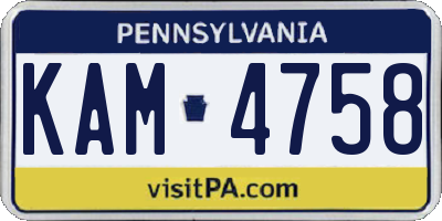 PA license plate KAM4758