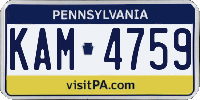 PA license plate KAM4759