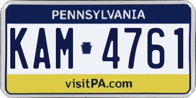 PA license plate KAM4761