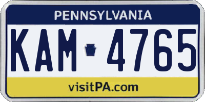 PA license plate KAM4765
