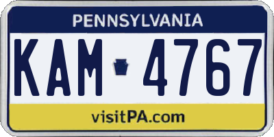 PA license plate KAM4767