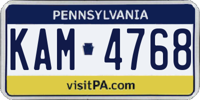 PA license plate KAM4768