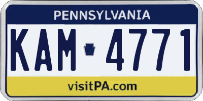 PA license plate KAM4771