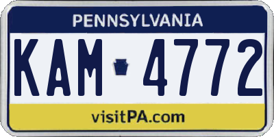 PA license plate KAM4772