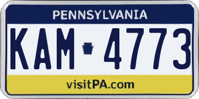 PA license plate KAM4773