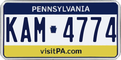 PA license plate KAM4774