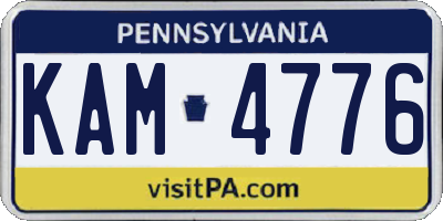 PA license plate KAM4776