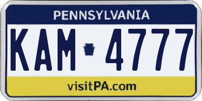 PA license plate KAM4777