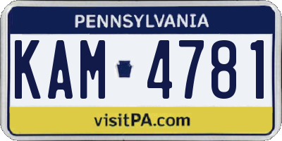 PA license plate KAM4781