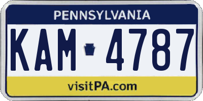 PA license plate KAM4787