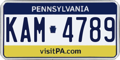PA license plate KAM4789