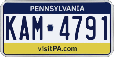 PA license plate KAM4791