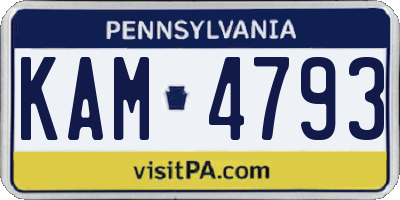 PA license plate KAM4793